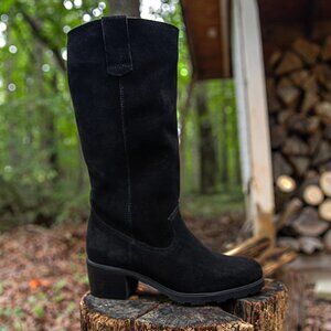 NEW OTBT Made In Portugal Suede Tallow Boots black for women 864mn